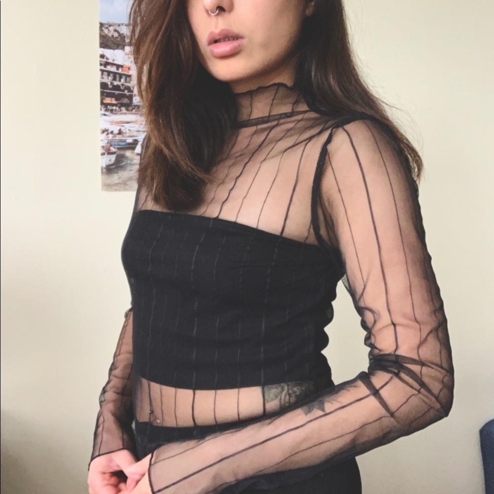 SOLD Mesh High Neck Top